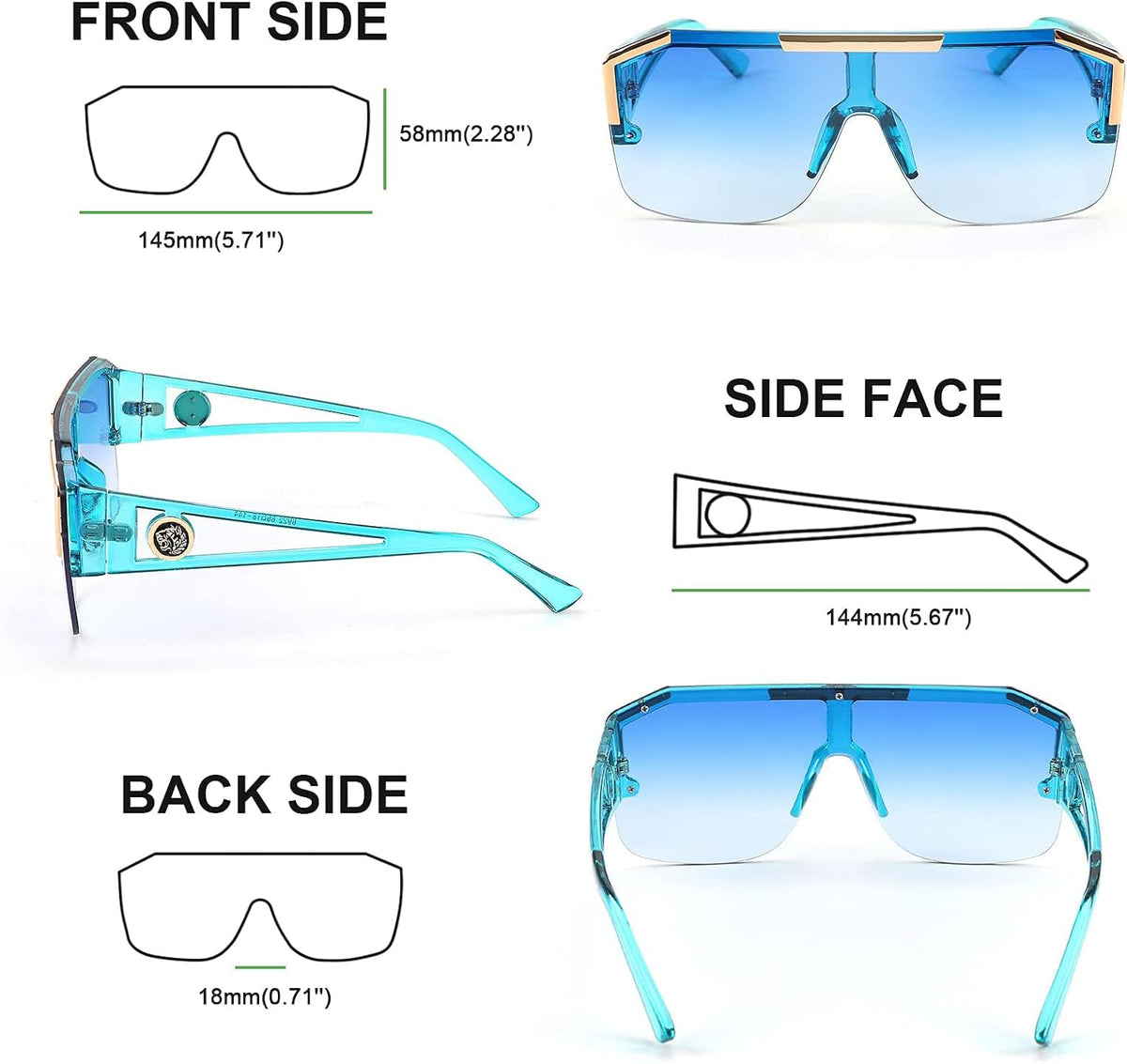 ÉÌƷͼƬ 58 | B09L4V27YS | FEISEDY Square Oversized Sunglasses for Men Women Flat Top B2765