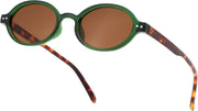 Green Frame Tortoise Legs + Tea Lens / 48 Millimeters | B0GV61HCD9 | FEISEDY Retro Oval Sunglasses for Women Small 90s Y2K UV Protection B1584