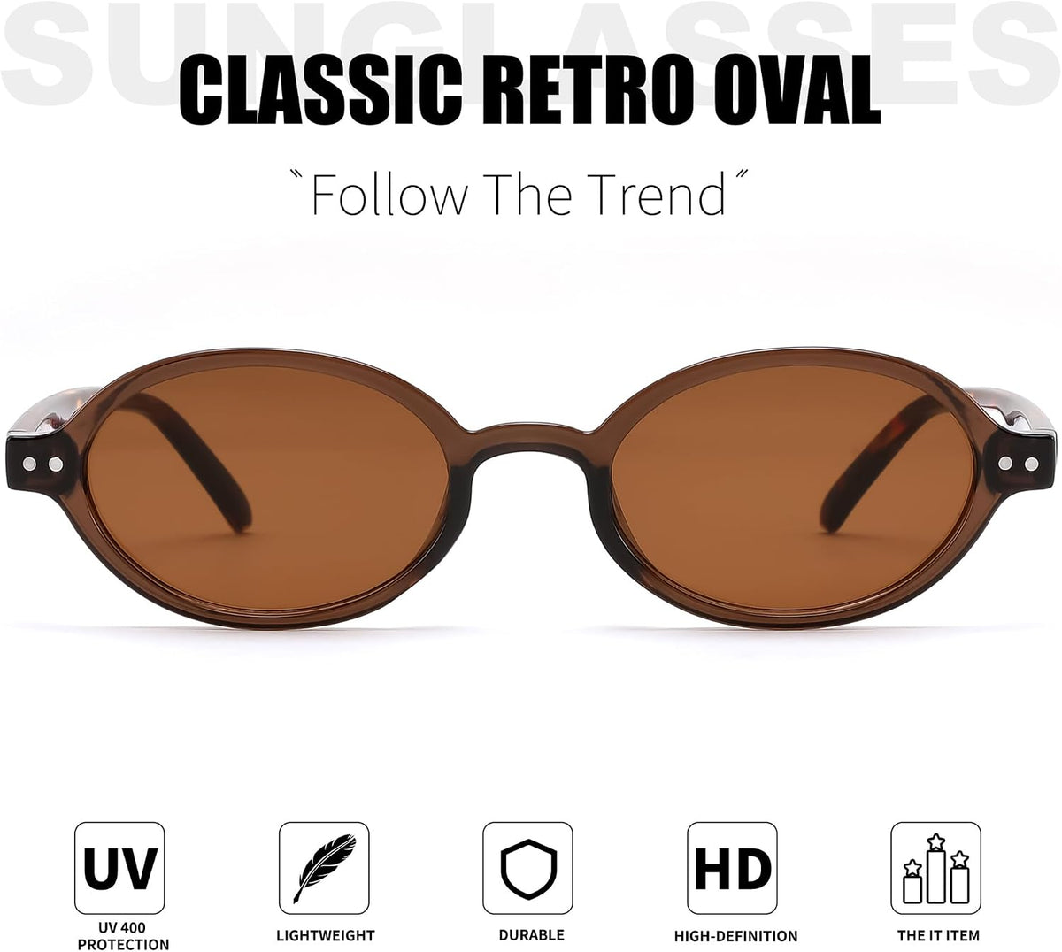 ÉÌƷͼƬ 33 | B0GV61HCD9 | FEISEDY Retro Oval Sunglasses for Women Small 90s Y2K UV Protection B1584