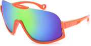 Orange Framed Blue Mirrored Lenses / 60 Millimeters | B0CQWYB74Z | FEISEDY Sunglasses Men Women Oversized Fashion Sports Baseball Fishing Skiing Running Golf Adults Teens Half Frame B0012
