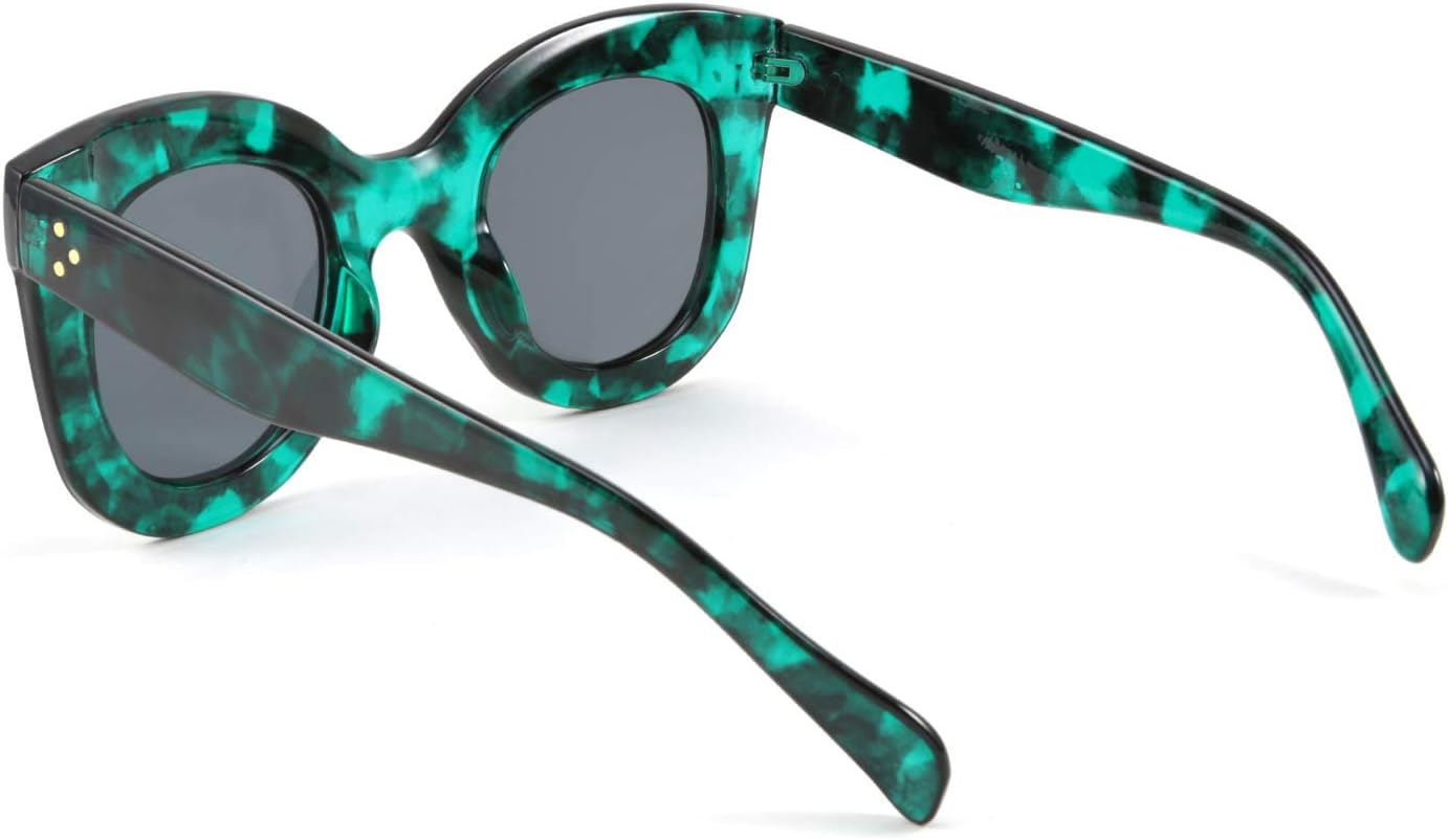 商品图片 9 | B083TZVTXV | FEISEDY Retro Oversized Square Horn Sunglasses Semi Cat Eye Butterfly Glass Big Thick Bold Frame B2572