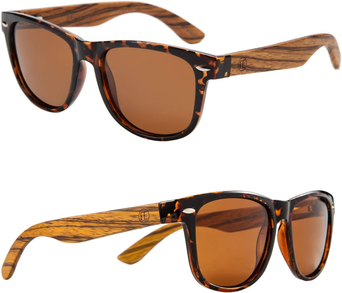 商品图片 19 | B07J2YHS4L | FEISEDY Polarized Wood Sunglasses Women Men HD UV400 Driving Fishing Golf Sunglasses B2448