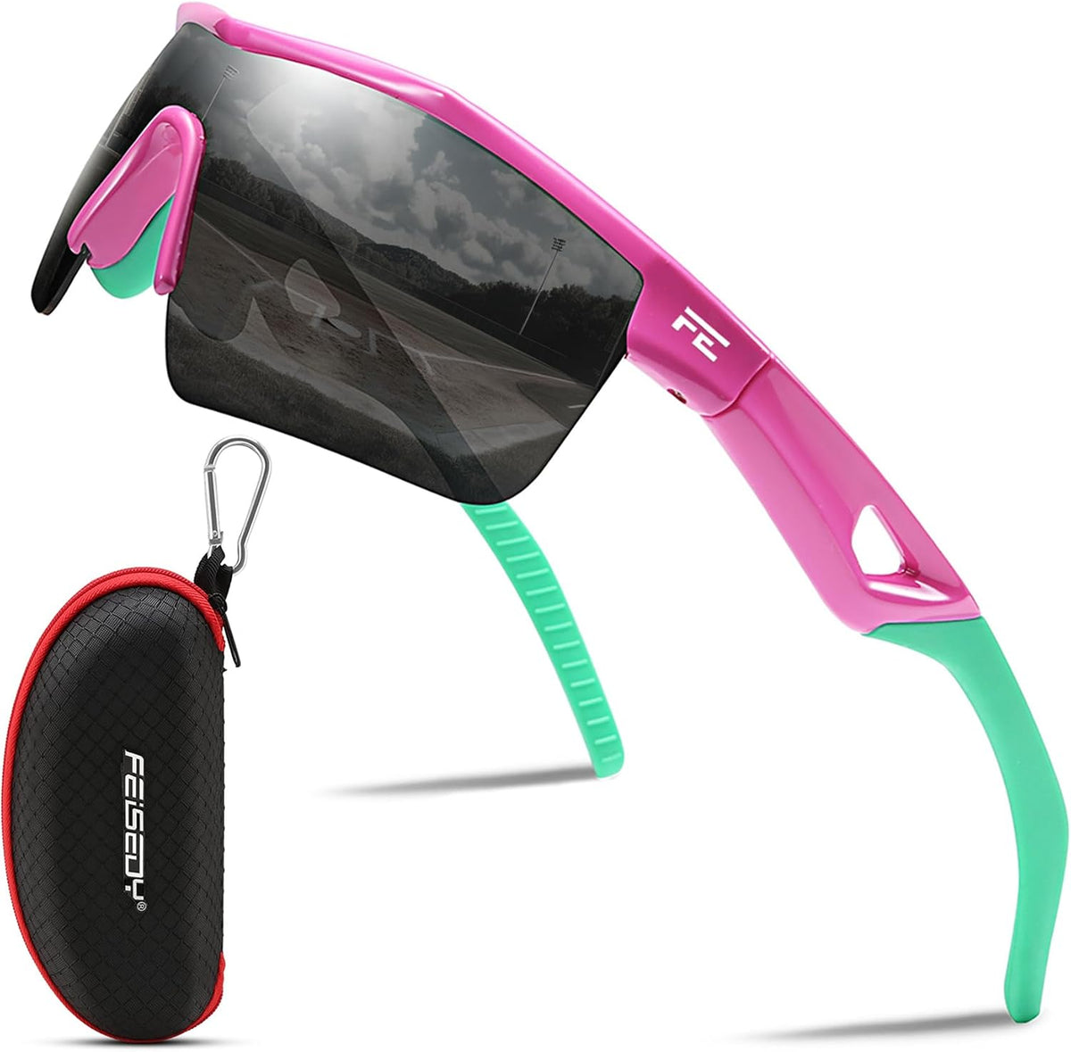 Pink / 125 Millimeters | B07JV8DCTJ | FEISEDY Kids Polarized Sports Sunglasses, TR90 UV400 Baseball Cycling