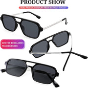 ÉÌƷͼƬ 72 | B0925V3NP4 | FEISEDY Vintage Square 70s Flat Aviator Sunglasses Women Men Metal Design Shades B2752