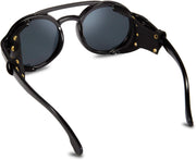 ÉÌƷͼƬ 51 | B09WN3J4YZ | FEISEDY Retro Round Steampunk Sunglasses Women Men Leatherwear B2532