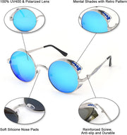 ÉÌƷͼƬ 49 | B0CHLX78KB | FEISEDY Retro Steampunk Sunglasses for Men Women, Round Metal Frame Gothic Vintage Style B2820