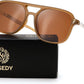 Light Brown Frame Brown Lens / 53 Millimeters | B0H2V5T7XD | FEISEDY Retro Polarized Aviator Square Sunglasses for Women Men UV400 B0357