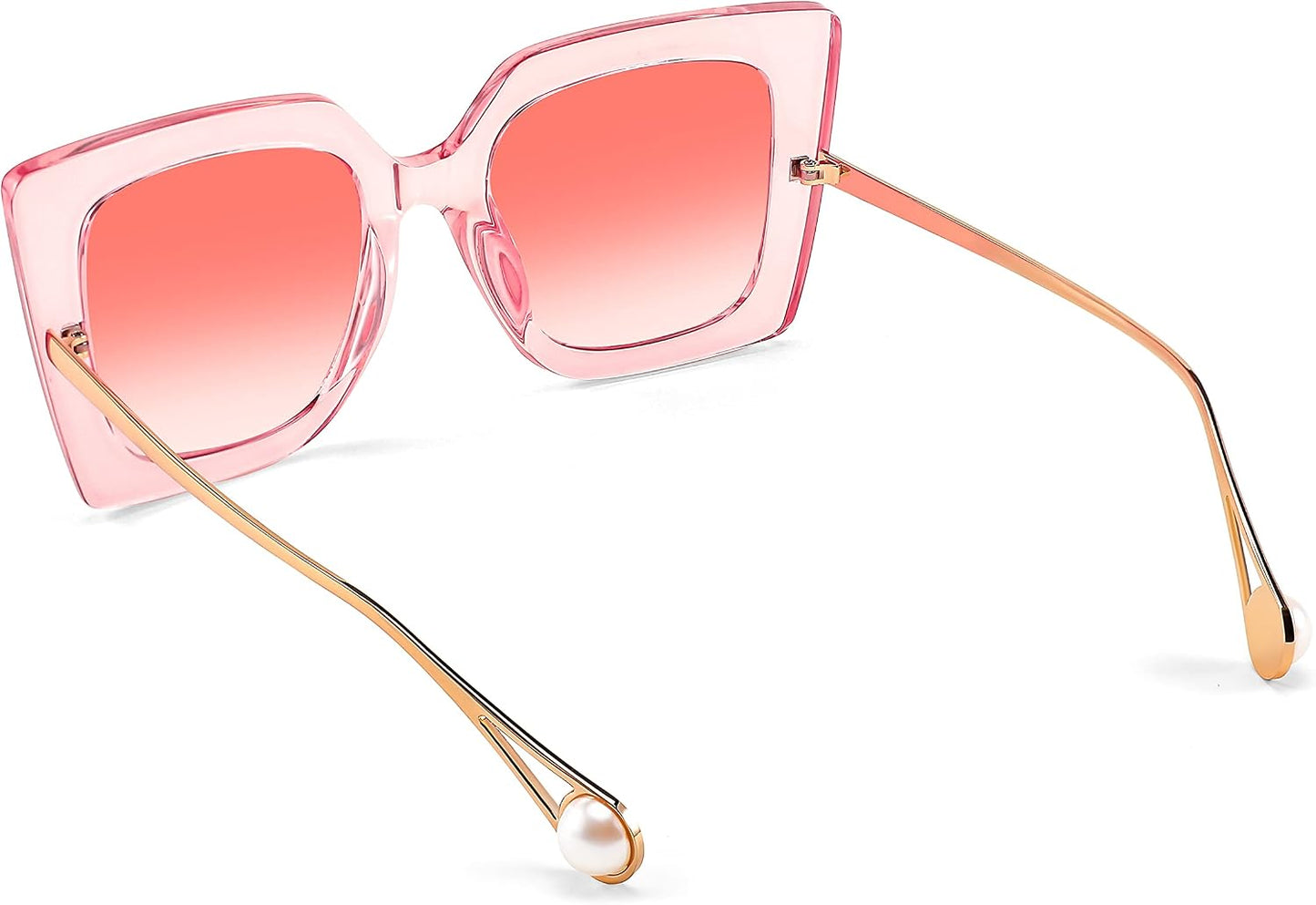 商品图片 82 | B08HVPGJW5 | FEISEDY Sunglasses Womens Trendy, Oversized Square Shades, Pearl Inlay Cat Eye Frame UV400 Protection B2625