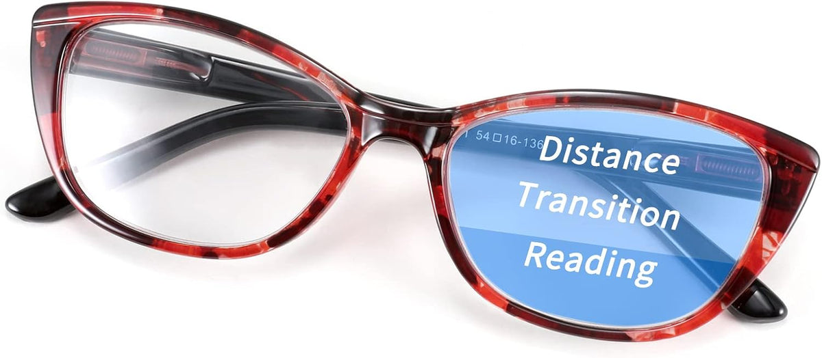 Pink Floral / 2.5 x | B08G4PCM86 | FEISEDY Progressive Multifocus Blue Light Blocking Reading Glasses No Line Multifocal Readers with Spring Hinge B2675