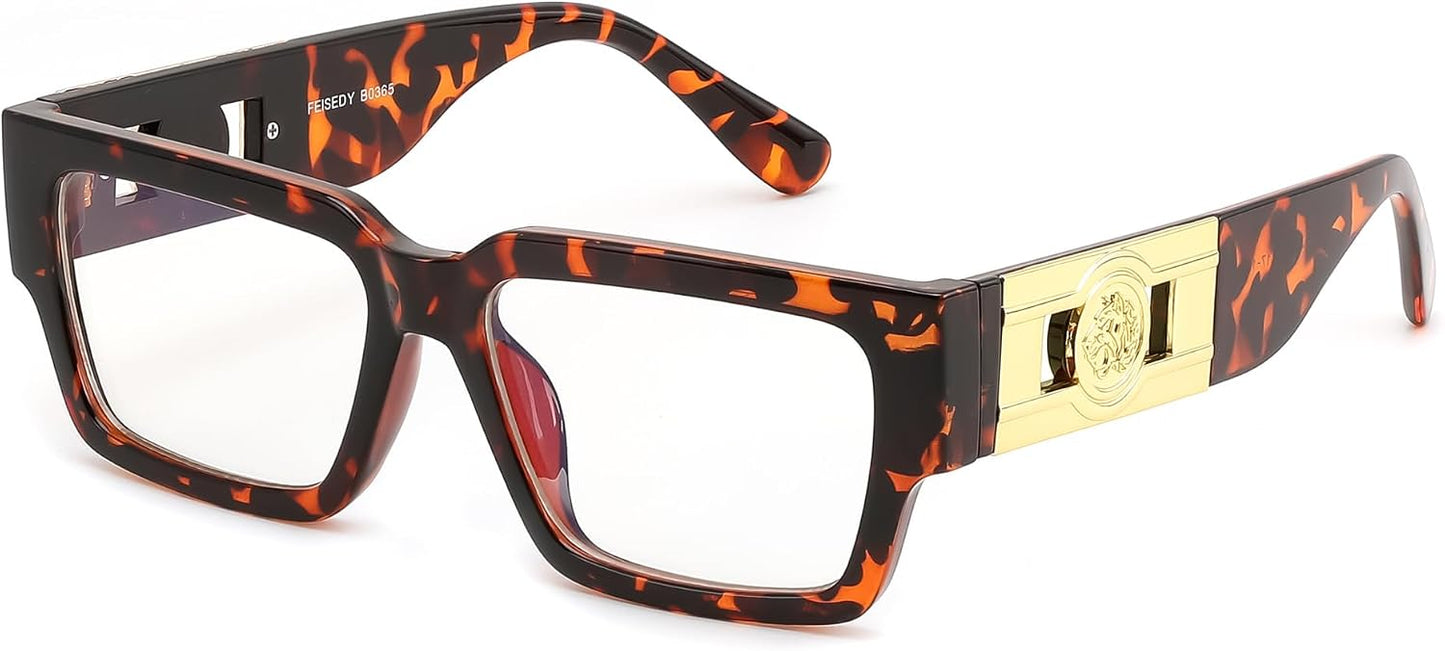 商品图片 16 | B0GQZ4LZK8 | FEISEDY Retro Trendy Rectangle Blue Light Glasses for Women Men B0365