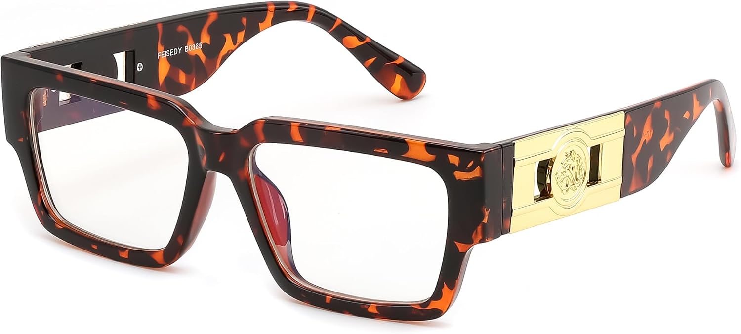 商品图片 16 | B0GQZ4LZK8 | FEISEDY Retro Trendy Rectangle Blue Light Glasses for Women Men B0365