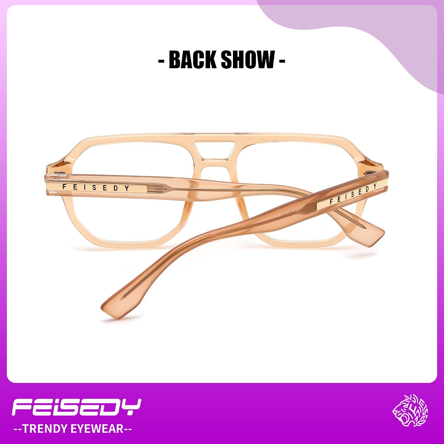商品图片 15 | B0FHKFDMDZ | FEISEDY Aviator Blue Light Glasses for Men Women, Retro 70s Style Design TR90 Anti Glare Digital Eyestrain & Daily Wear B0284