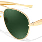 Gold/Green / 60 Millimeters | B0FKML8KWN | FEISEDY Oversized Aviator Sunglasses Women Men - Retro Gold Metal Chunky Frame, UV400 for Driving & Daily Wear B0311