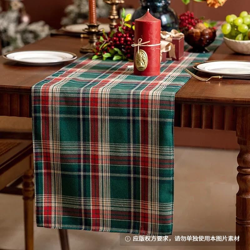 商品图片 2 | B0FYDXJR58 | Plaid Christmas Table Runner, Winter Holiday Table Runners, 11.8x70.9 Inch Dining Table Decor for Home Party Indoor Outdoor