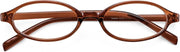 Transparent Tea / 47 Millimeters | B0DKNKBFBX | FEISEDY Y2K Retro Oval Nerd Blue Light Glasses for Women B0258