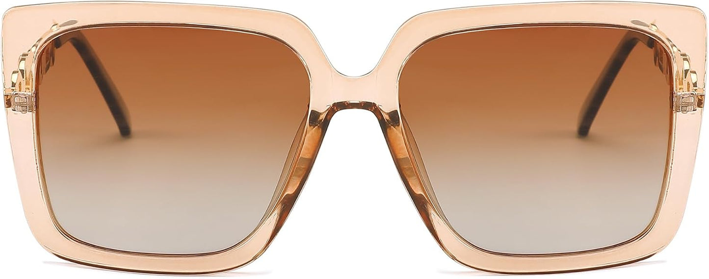 商品图片 60 | B08HVPGJW5 | FEISEDY Sunglasses Womens Trendy, Oversized Square Shades, Pearl Inlay Cat Eye Frame UV400 Protection B2625