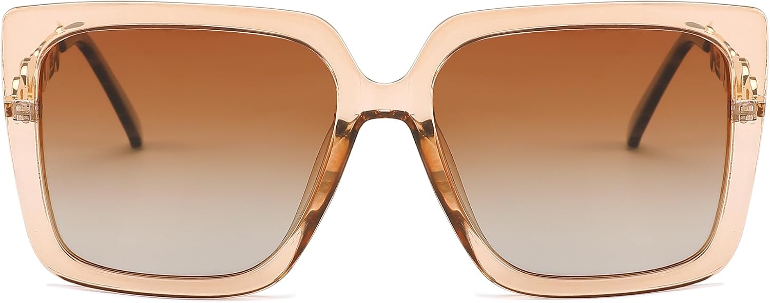 商品图片 60 | B08HVPGJW5 | FEISEDY Sunglasses Womens Trendy, Oversized Square Shades, Pearl Inlay Cat Eye Frame UV400 Protection B2625