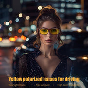 ÉÌƷͼƬ 5 | B0D9JP97HF | FEISEDY Night Driving Glasses,Men Women Fit Over Sunglasses, Anti Glare Polarized HD Night Vision Glasses Yellow Lens B0221