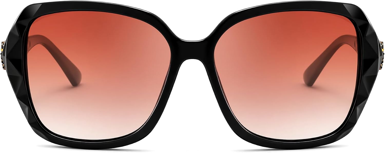 商品图片 60 | B079GT4RXH | FEISEDY Polarized Women Square Sunglasses Sparkling Composite Shiny Frame B2289
