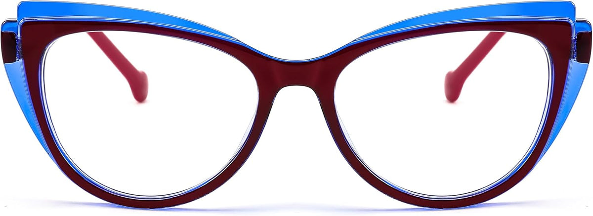 ÉÌƷͼƬ 3 | B0CGNLZQFZ | FEISEDY Women Cateye Blue Light Blocking Glasses Fake Nerd Clear Computer Eyewear TR Fashion Frame B0040