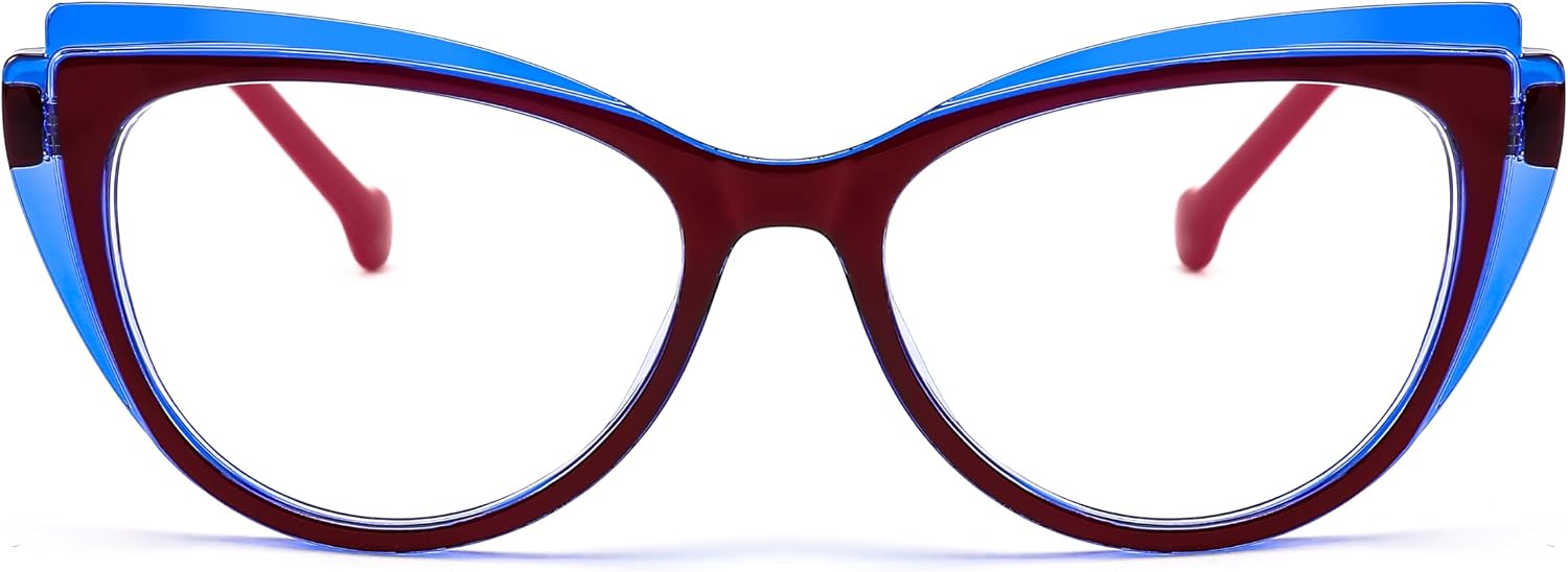 商品图片 3 | B0CGNLZQFZ | FEISEDY Women Cateye Blue Light Blocking Glasses Fake Nerd Clear Computer Eyewear TR Fashion Frame B0040