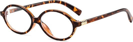 Tortoise / 53 Millimeters | B0DKP97P5H | FEISEDY Vintage Oval Glasses for Women Men Retro Tortoise Blue Light Blocking Glasses Small Fake Nerd Eyewear Frames B0254
