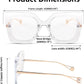商品图片 55 | B08DF5QRXC | FEISEDY Oversized Square Blue Light Blocking Glasses Eye Strain Glare Pearl Inlay Arm Cat Eye Fashion Eyewear B2639