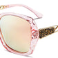 Clear Pink / 56 Millimeters | B07ZMBCKBY | FEISEDY Polarized Women Square Sunglasses Sparkling Composite Shiny Frame B2289