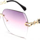 004 Grey-pink | B083VSDP44 | FEISEDY Classic Rimless Sunglasses Women Metal Frame Diamond Cutting Lens Sun Glasses B2567