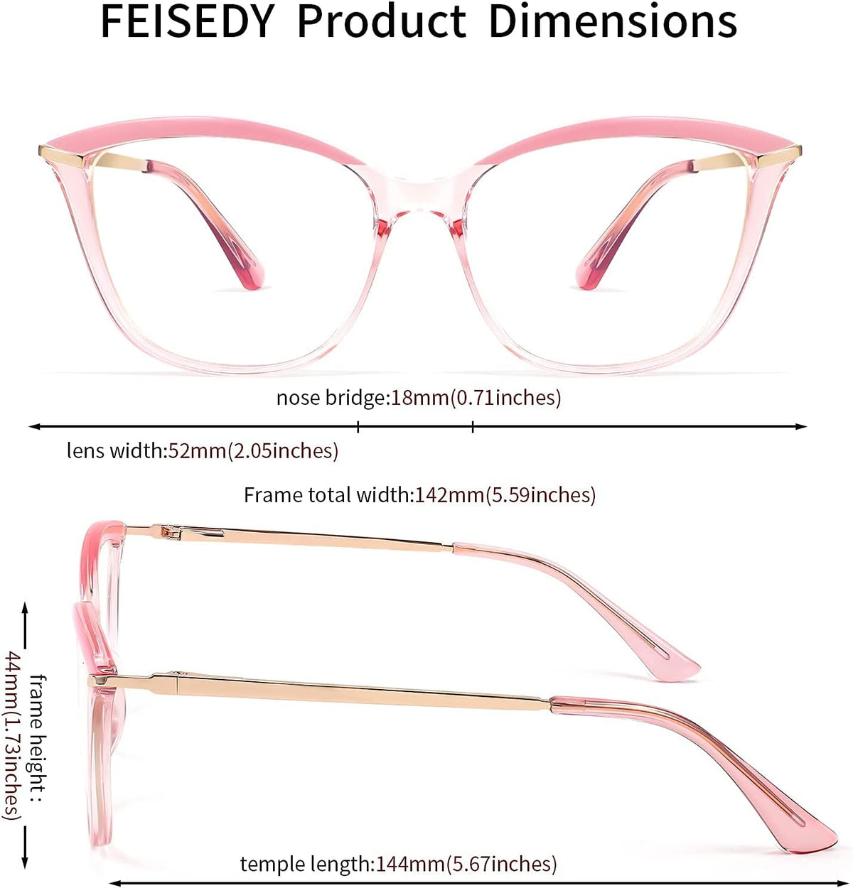 ÉÌƷͼƬ 11 | B096LSK611 | FEISEDY Blue Light Blocking Glasses Computer Glasses Women Men Cateye TR90 Frame B2772