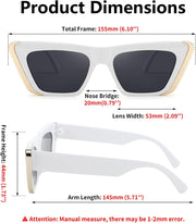 ÉÌƷͼƬ 7 | B0BFJ162P8 | FEISEDY Retro Sunglasses for Women Men Vintage Cat Eye Fashion Metal Square 70s Frame Classic UV Protection Sun Glasses B2966