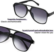 ÉÌƷͼƬ 5 | B0CB543WBD | FEISEDY Vintage Retro 70s Plastic Aviator Sunglasses Women Men Classic Large Squared Frame B2751