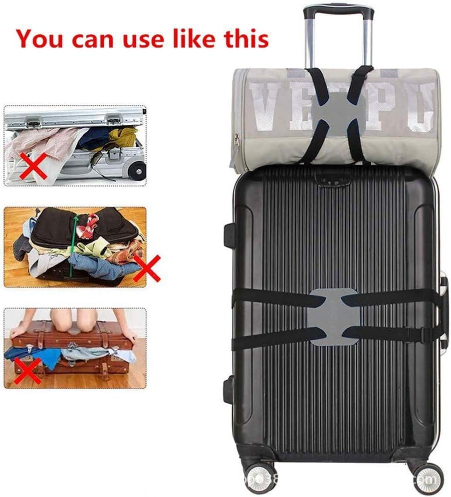 商品图片 4 | B0G2SD3D4F | Luggage Straps Bag Bungee, Adjustable Bag Strap Belt with Buckle, Elastic Travel Accessories for Secure & Easy Packing