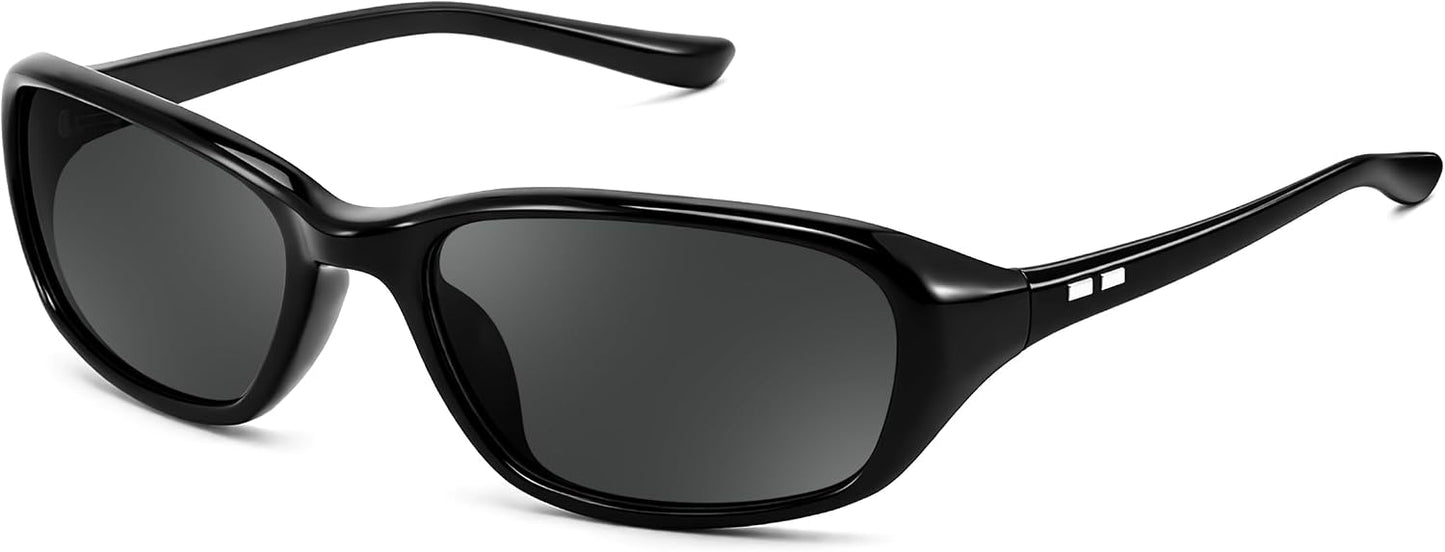 Black / 58 Millimeters | B0GLGNZTT4 | FEISEDY Y2K Bug Eye Cat Eye Oval Sunglasses for Women Men B0407 | Ultra-lightweight, UV400 protection, Versatile & Chic, Petite faces