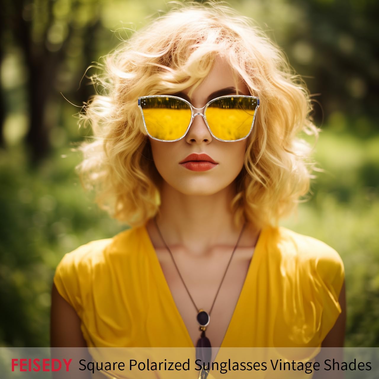 商品图片 107 | B0871BKMTN | FEISEDY Oversized Polarized Sunglasses - UV400 Protection, Square Fashion Sun Glasses for Outdoor & Daily B2600