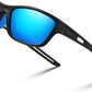 Black Frame & Blue Mirror Lens / 55 Millimeters | B0CTXXYDQN | FEISEDY Sports Polarized Sunglasses For Men Women Cycling Driving Fishing Running UV400 Protection B0125