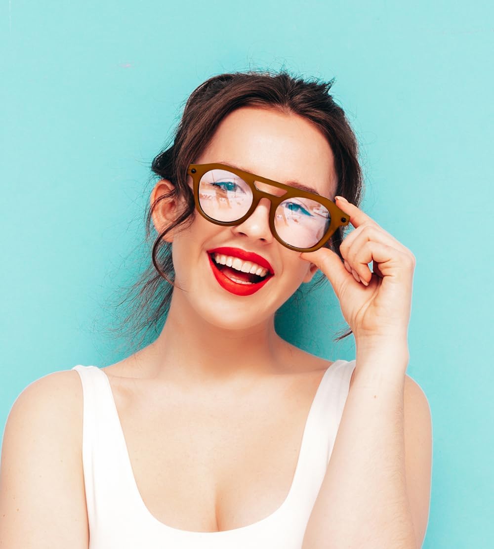 商品图片 10 | B0CJMDW1B6 | FEISEDY 70s Aviator Blue Light Blocking Glasses Square Pilot Frame Anti Glare Computer Glasses Women Men B0052