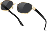 ÉÌƷͼƬ 30 | B0GY42ZV46 | FEISEDY Women and Men UV400 Protection Sunglasses, Polygon Square Metal Frame Retro Stylish Shades B0452