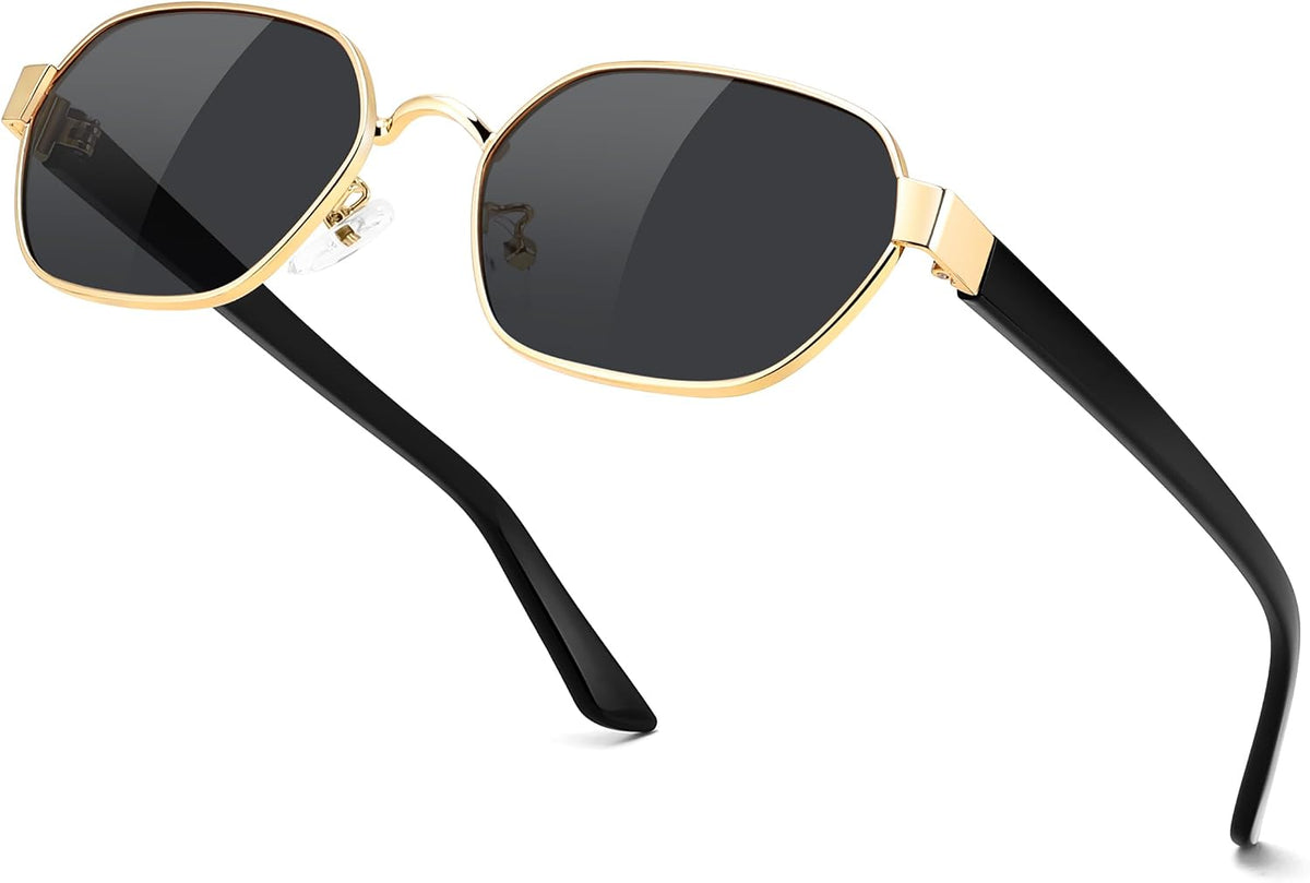 ÉÌƷͼƬ 30 | B0GY42ZV46 | FEISEDY Women and Men UV400 Protection Sunglasses, Polygon Square Metal Frame Retro Stylish Shades B0452