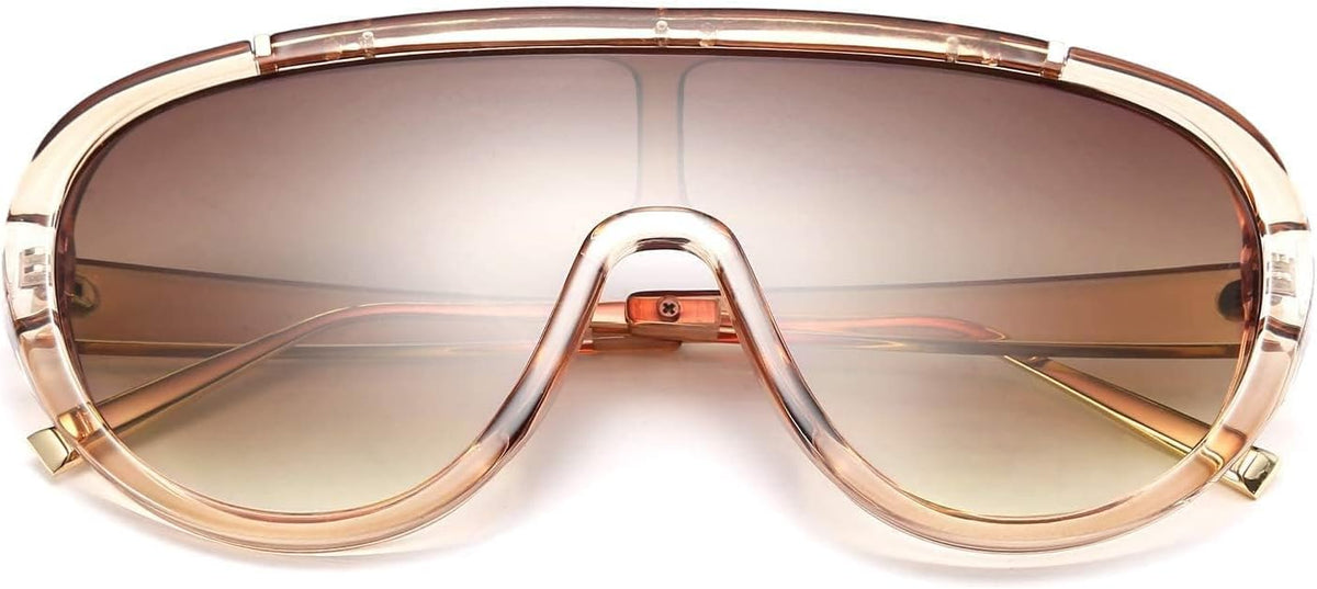 ÉÌƷͼƬ 28 | B085PPHWTZ | FEISEDY Retro Oversized Sunglasses Women Men One Piece Frame B2580