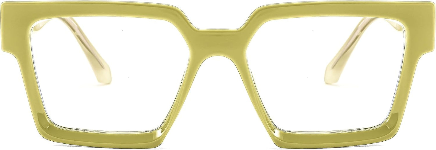 商品图片 11 | B0CDBH37B5 | FEISEDY Oversized Blue Light Glasses for Women Men TR90 Retro Square Anti Eyestrain Glasses Rectangle Fashion Frame B0037