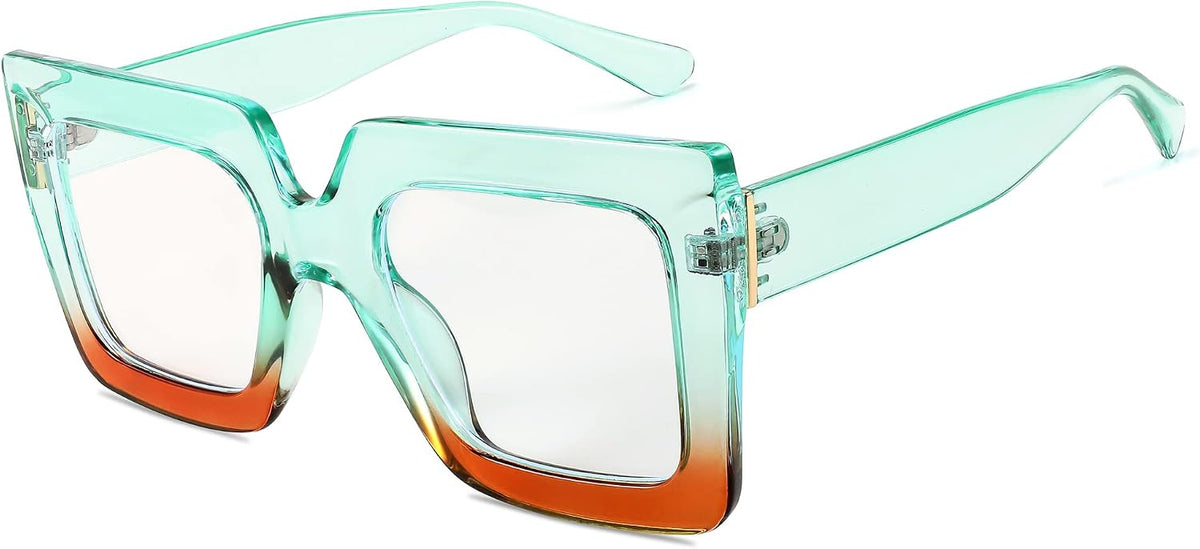 商品图片 21 | B0BZRTPH3F | FEISEDY Fashion Oversized Blue Light Glasses for Women Anti Fatigue Thick Square Computer Eyewear B2381