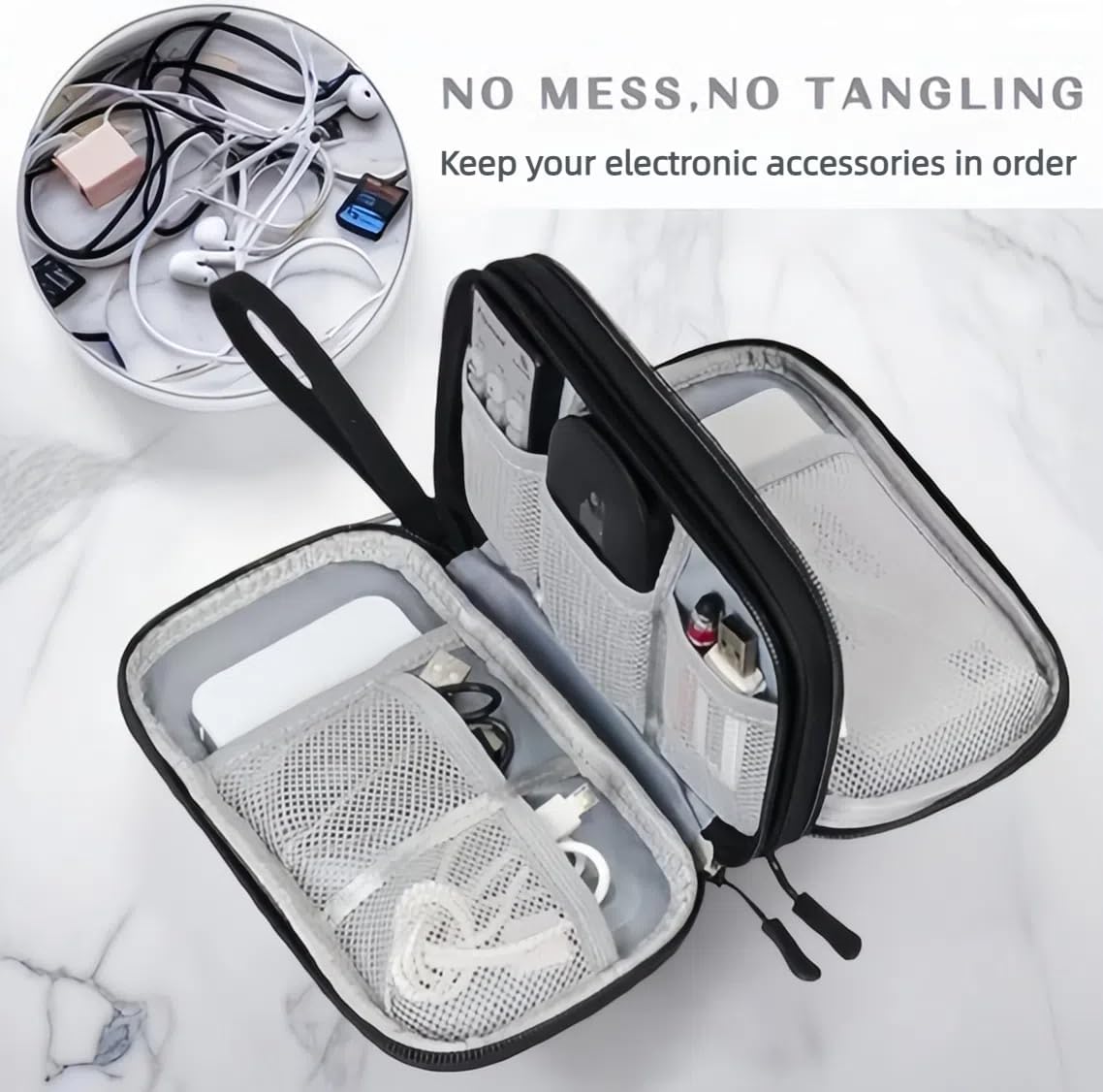 商品图片 4 | B0DPWMTHJG | Travel Cable Organizer Bag Pouch Electronic Accessories Carry Case for Cord, Charger, Phone, Earphone