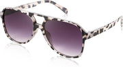 Grey Leopard / 60 Millimeters | B0B5QM1XFY | FEISEDY Vintage Retro 70s Plastic Aviator Sunglasses Women Men Classic Large Squared Frame B2751