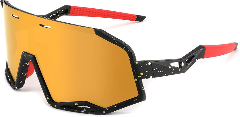 002 Matte Black Frame/Gold Gray Lens / 162 Millimeters | B0BPXJNQ2Y | FEISEDY Polarized Cycling Sunglasses Women Men Outdoor Sports Sunglasses Baseball Running Biking Fishing Sunglasses B2994