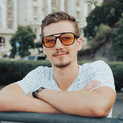 ÉÌƷͼƬ 33 | B0FQ5DRDJG | FEISEDY Orange Blue Light Blocking Glasses for Woman Men Amber Lenses Computer Gaming Glasses for Better Sleep