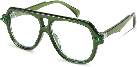 Green / 50 Millimeters | B0CFFB9X5W | FEISEDY Aviator Frame Glasses for Women Men Blue Light Blocking Glasses Anti Glare Computer Eyeglasses B0039