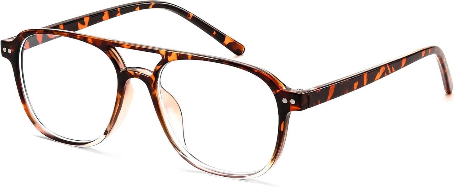 Leopard Grey / 50 Millimeters | B0CY23VGXJ | FEISEDY Blue Light Blocking Glasses Women Men Square Computer Lightweight Pilot Glasses Anti Eyestrain & UV Glare B0141