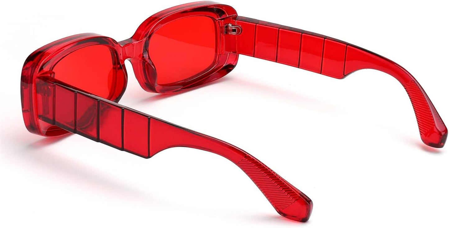 商品图片 36 | B0B12FXZW5 | FEISEDY Rectangle Sunglasses for Women Men Retro Y2k 90s Thick Frame Chunky Square Sunglasses UV400 Protection B2307