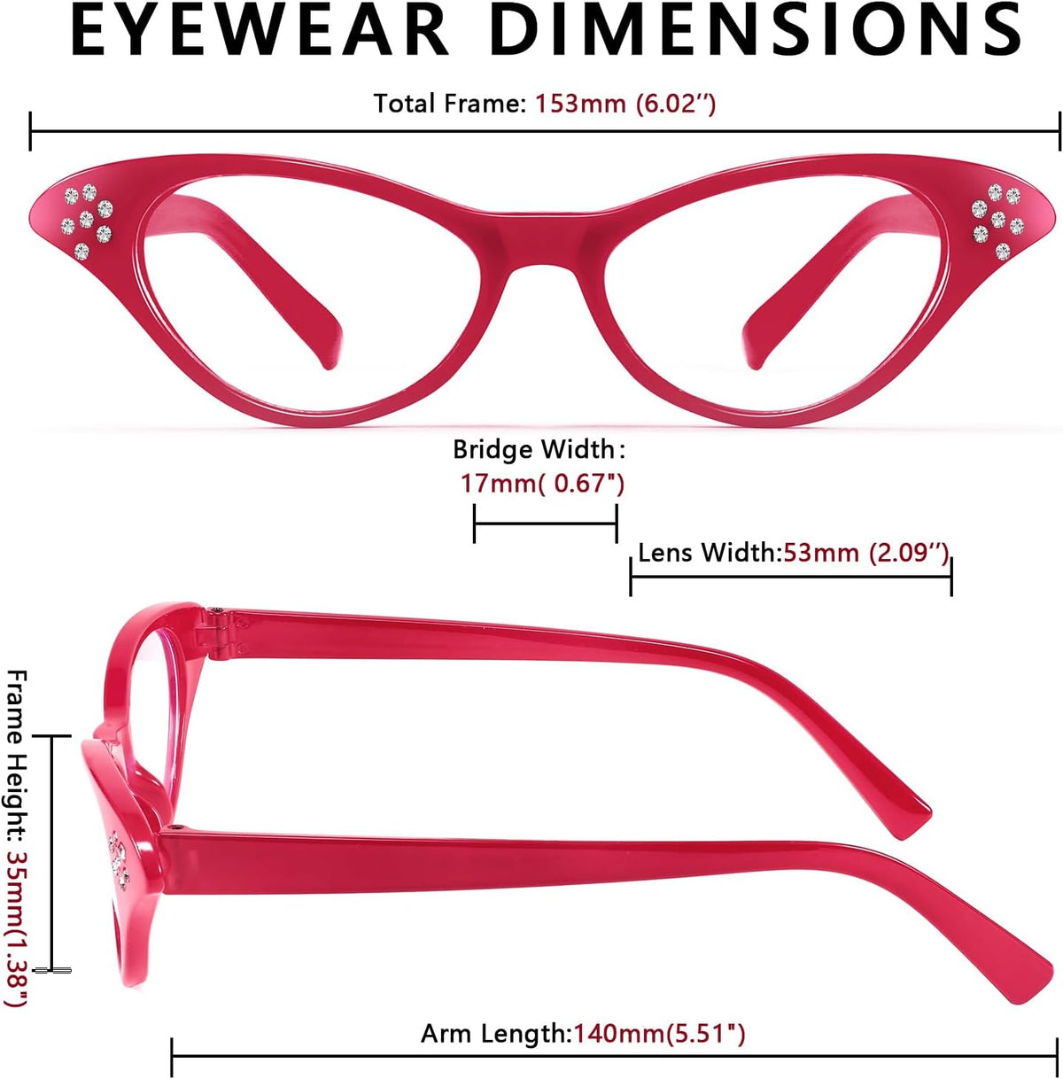 商品图片 40 | B09M8NJ7DM | FEISEDY Rhinestone Cat Eye Sunglasses for Women 50s 60s Party Style B2848